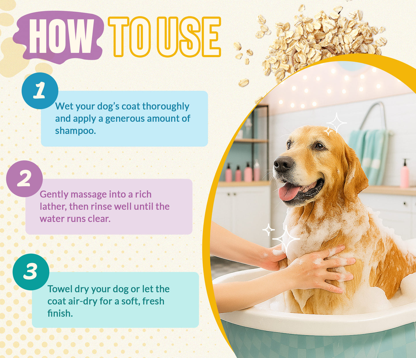 5-in-1 Oatmeal Dog Shampoo and Conditioner - 16 oz