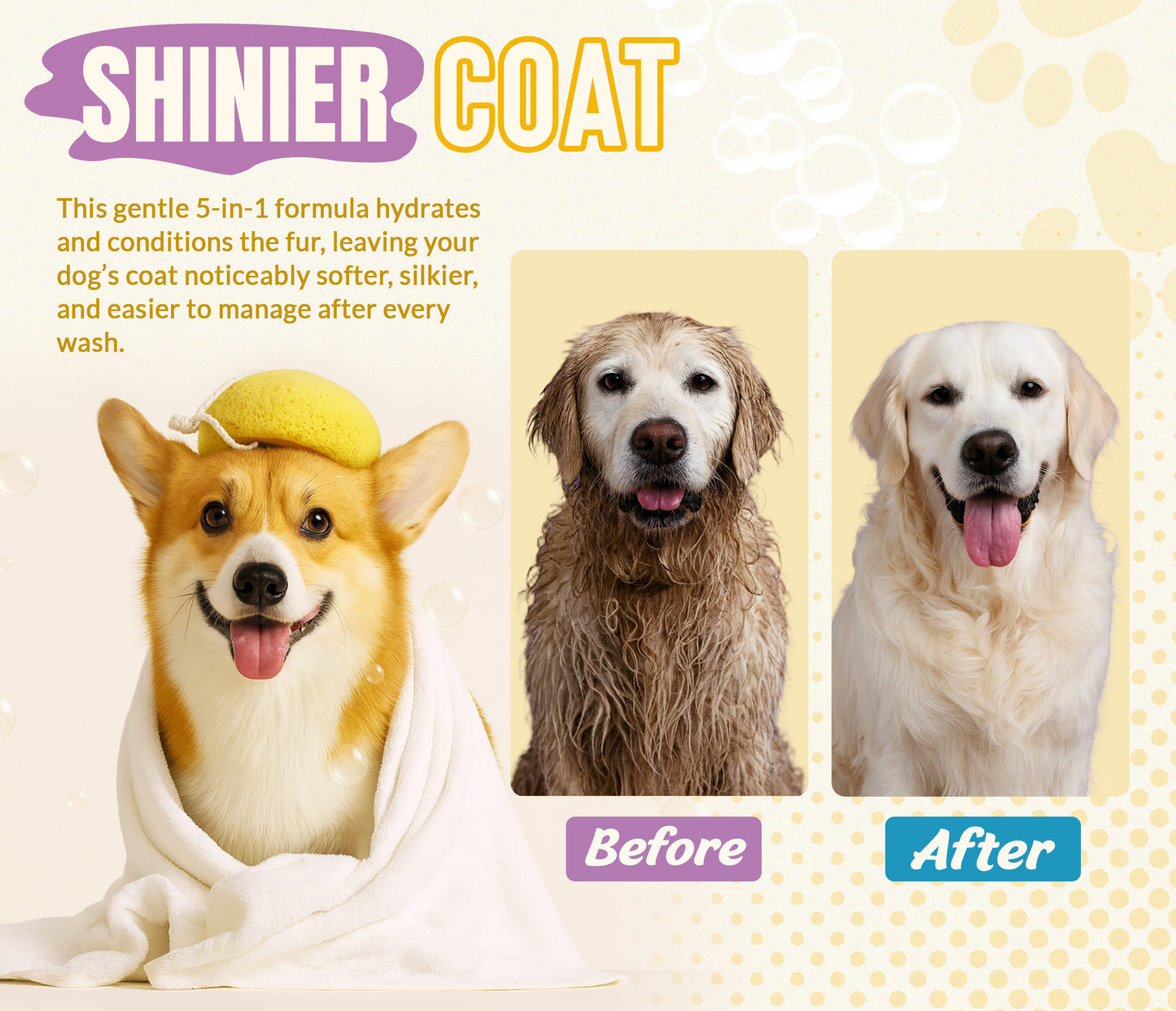 5-in-1 Oatmeal Dog Shampoo and Conditioner - 16 oz