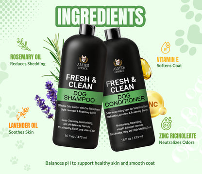 Fresh & Clean Dog Shampoo and Conditioner Set - 16 oz