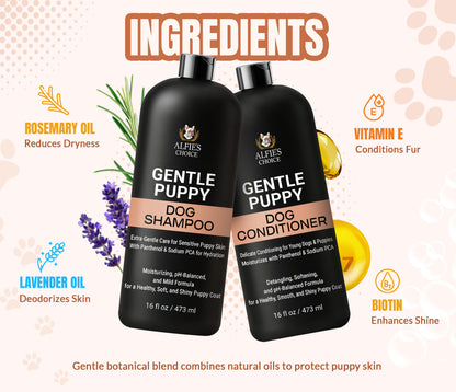 Gentle Puppy Dog Shampoo and Conditioner Set - 16 oz