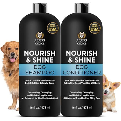 Nourish & Shine Dog Shampoo and Conditioner Set - 16 oz