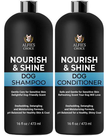Nourish & Shine Dog Shampoo and Conditioner Set - 16 oz